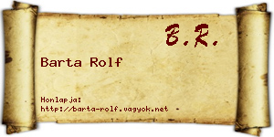 Barta Rolf névjegykártya